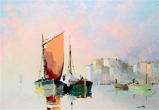 § Cecil Rochfort DOyly-John (1906-1993) Sunset at Cannes 18 x 26in.